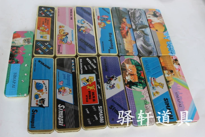 Восьмидесятилетняя жестяная коробка для канцелярских принадлежностей, пенал, ностальгическое украшение, коллекция реквизита