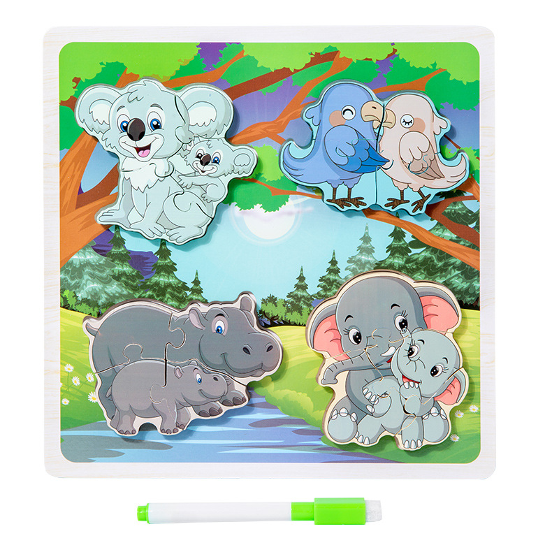 Juguetes de bloques para niños dibujos animados rompecabezas tridimensionales puzzle educación temprana interesante puzzle puzzle
