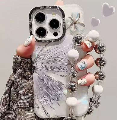 Pulsera de amor electrochapada + patrón de concha de plata mariposa tridimensional + Hld