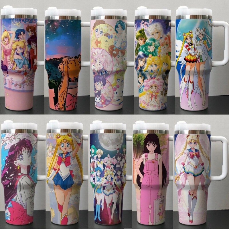 40oz Car Cup Sailor Moon Stainless Steel Ice Cup Tumbler Thermos Cup 40oz Car Cup Sailor Moon Stainless Steel Ice Cup Tumbler Thermos Cup