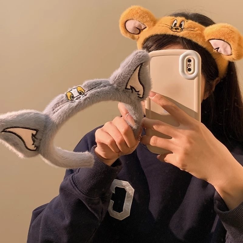 クリエイティブな猫とネズミの耳のヘッドバンド、かわいいぬいぐるみの漫画のヘッドバンド、かわいいパフォーマンスの写真ヘアピン、面白いヘッドバンド|undefined