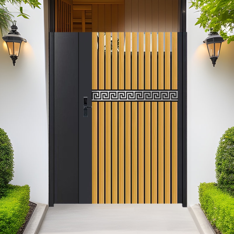 Wrought Iron Courtyard Villa Double Door Aluminum Alloy Villa Courtyard Double Door Community Modern Outdoor Door Arch Door