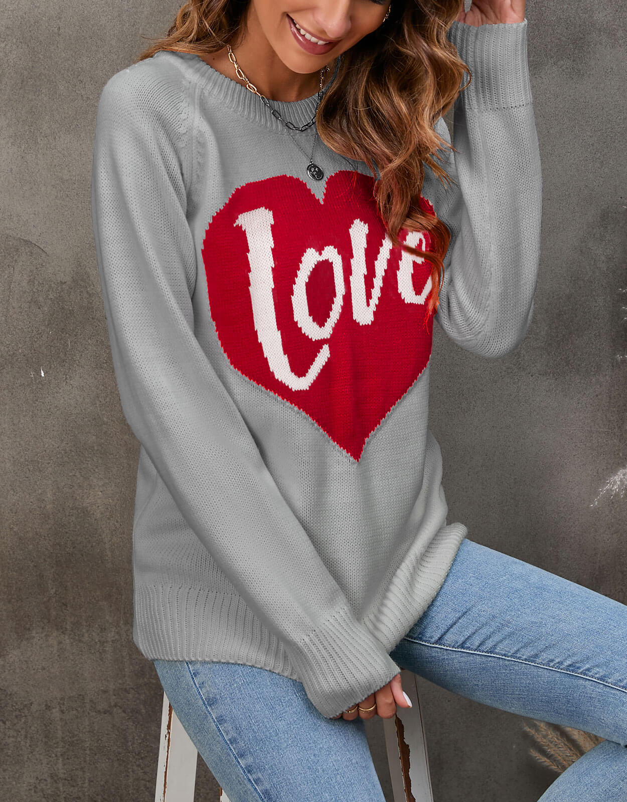 Women's Sweater Long Sleeve Sweaters & Cardigans Elegant Streetwear Letter Heart Shape display picture 12