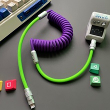 车载数据线120W渔网编织弹簧线PD27W超级快充typec伸缩车载充电线