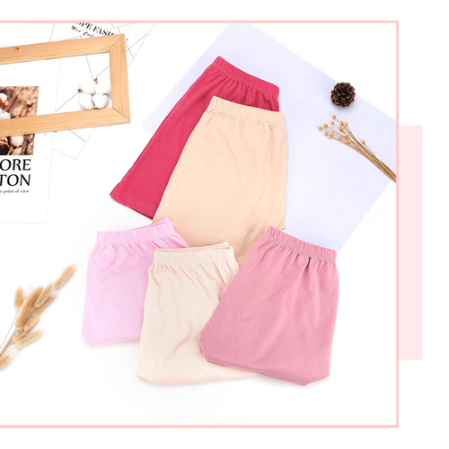 Middle-aged and elderly women's underwear cotton high-waist boxer briefs for the elderly solid color plus size loose breathable cotton mother's underwear