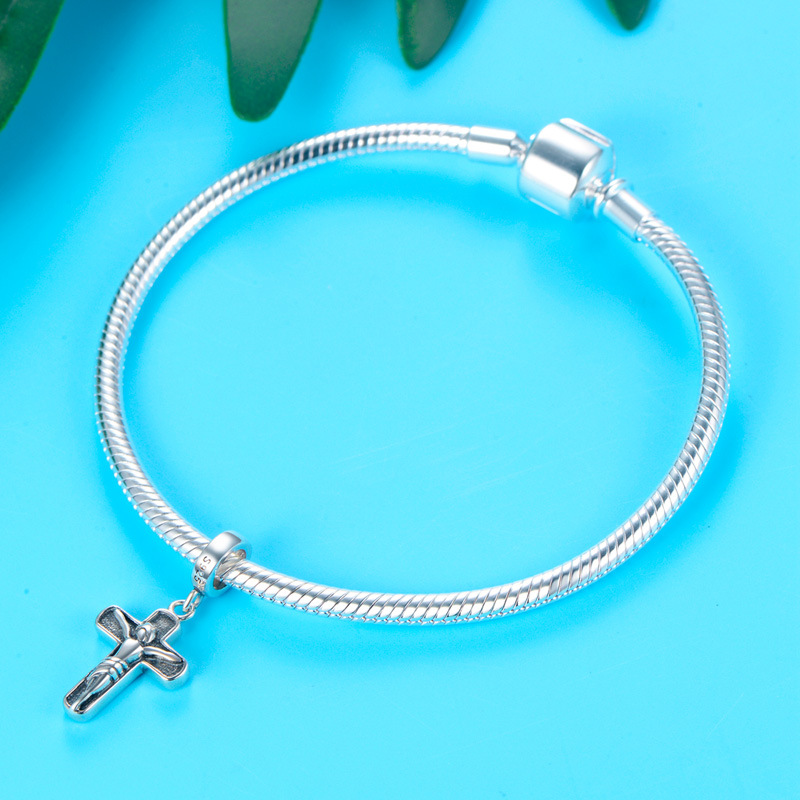 1 Piece Simple Style Cross Sterling Silver Plating Inlay Pendant Jewelry Accessories display picture 6