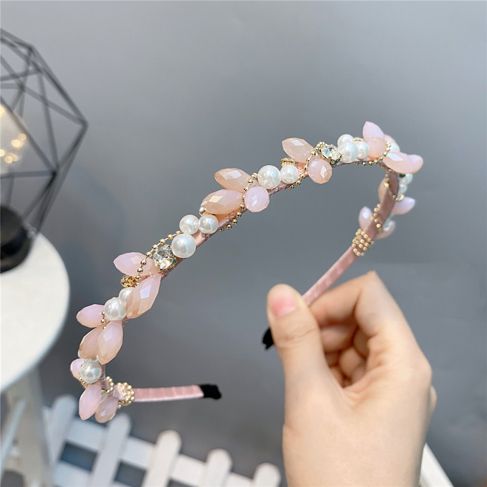 Korean Style Imitation Crystal Pearl Headband Wholesale display picture 7