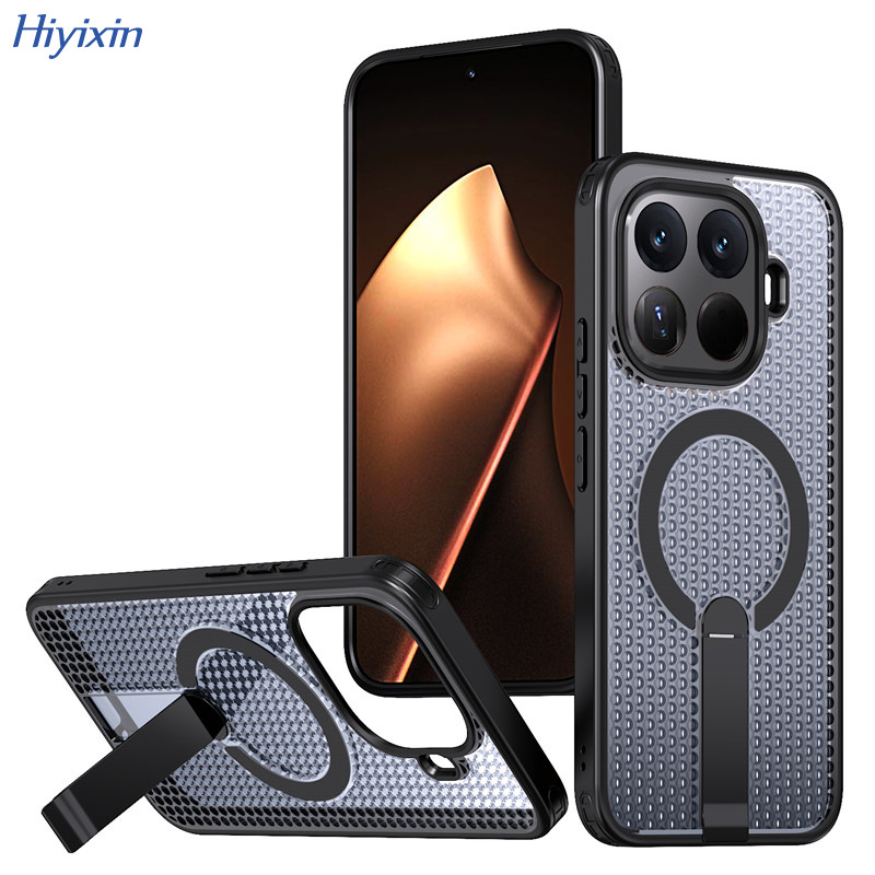 Suitable for Xiaomi 17T honeycomb cooling mobile phone case and Redmi Note15Pro magnetic stand protective cover