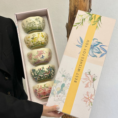 繁花似锦陶瓷米饭碗套装2025新款高颜值吃饭碗个人专用餐具伴手礼