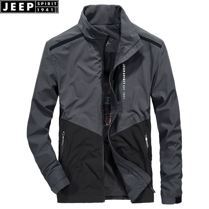 2021 весенне-осенняя мужская эластичная куртка с воротником-стойкой, мульти-сумка больших размеров, мужская повседневная модная куртка, куртка 1550