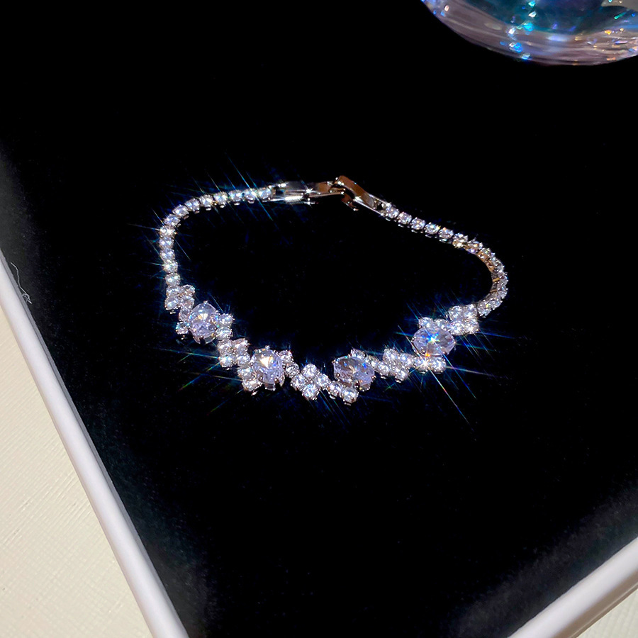 Zircon geometría irregular pulsera de fijación ligera de lujo de alto nivel pulsera de nicho de moda exquisita joyería de mujer
