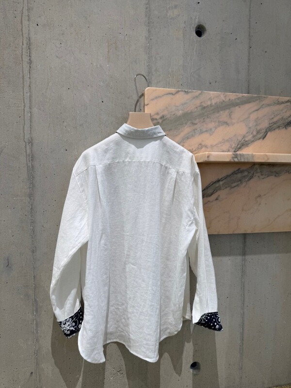 高品質) ラブポニー刺繍 25 新しいリネンコットンシャツフラワーカラーリゾートスタイル長袖シャツルーズレトロ|undefined