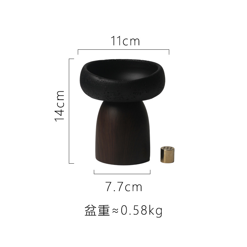 AK326 black incense holder with socket