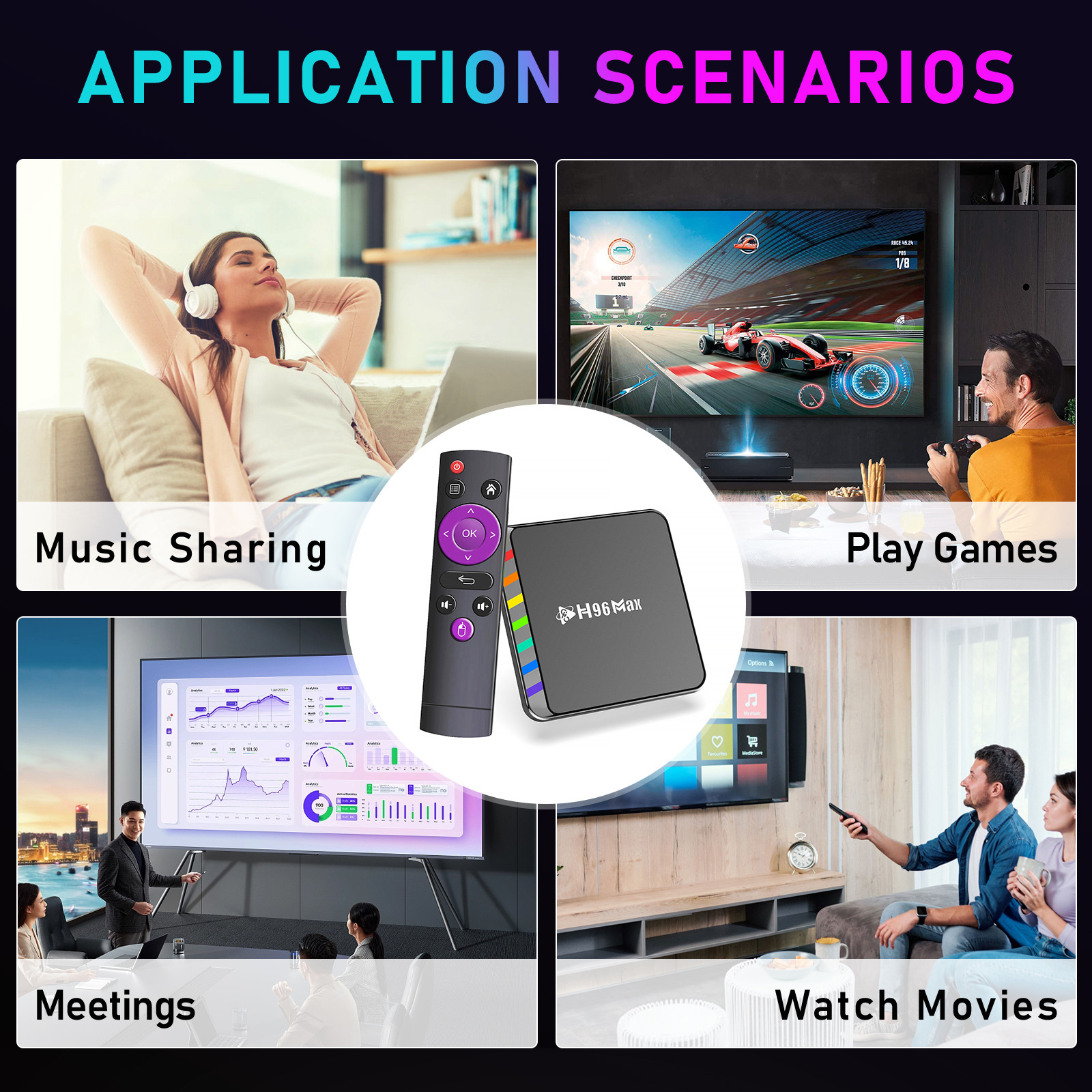 Comercio exterior transfronterizo nuevo H96max TV caja S905W2 android 11 bluetooth 5,0 red set-top box AV1