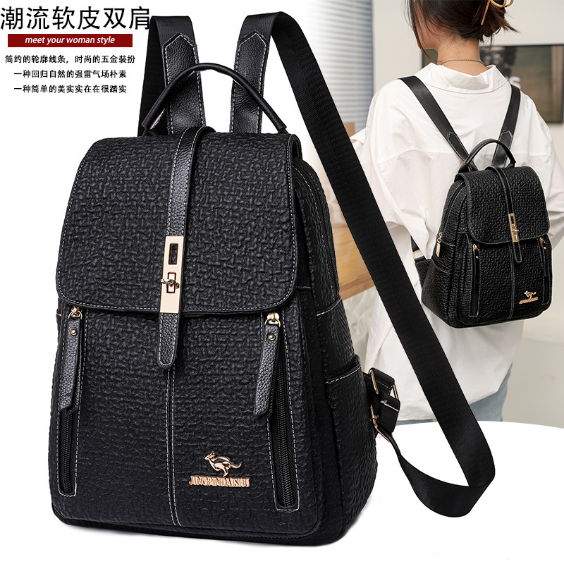 Bolsos para mujer 2022 nuevas señoras casuales mochila de cuero suave moda todo fósforo mochila de viaje de gran capacidad marea al por mayor