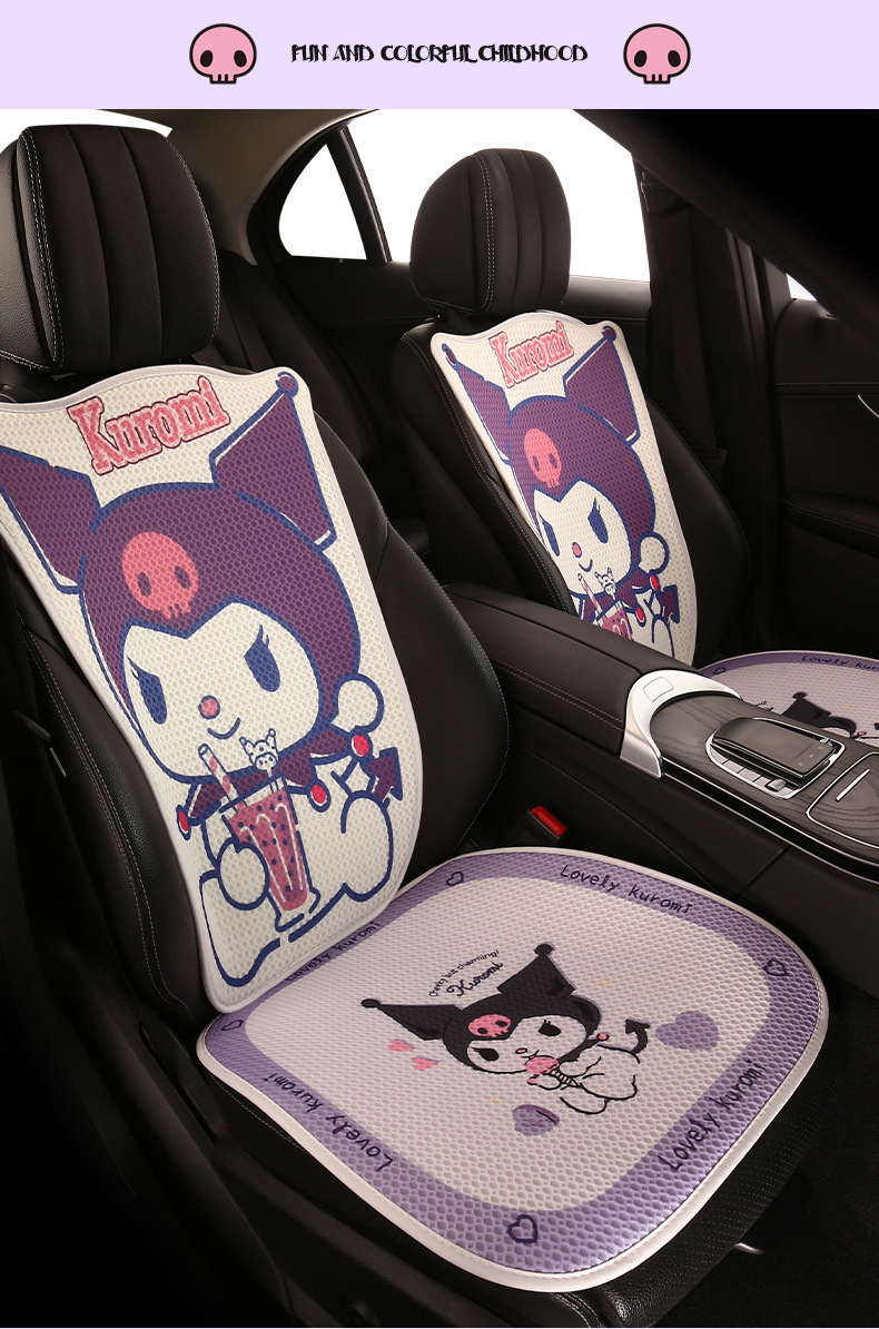 Cartoon Kulomi Car Cushion Four Seasons Universal Breathable Mesh Half Pack Seat Cover Cute Women's Car Cushion
