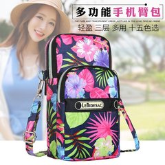 多功能防水手機小包包輕盈跑步運動手臂包三層大容量豎款單肩包女