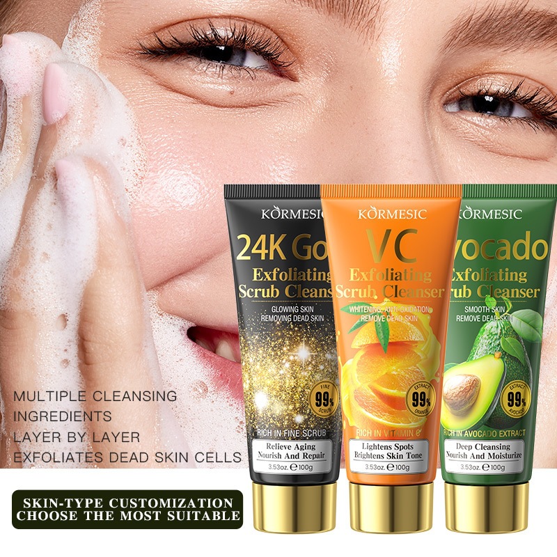 Limpiador Facial Exfoliante de Naranja VC KORMESIC para Cuidado Facial