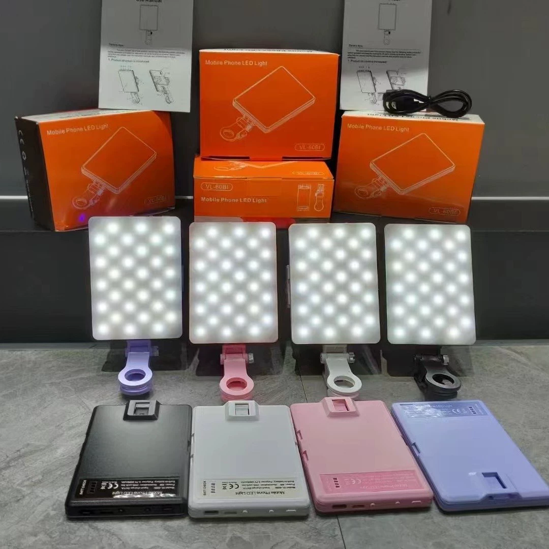 VL-60BI мобильный телефон селфи заполняет свет портативный прямой эфир съемки видео карманный свет полноцветный свет RGB
