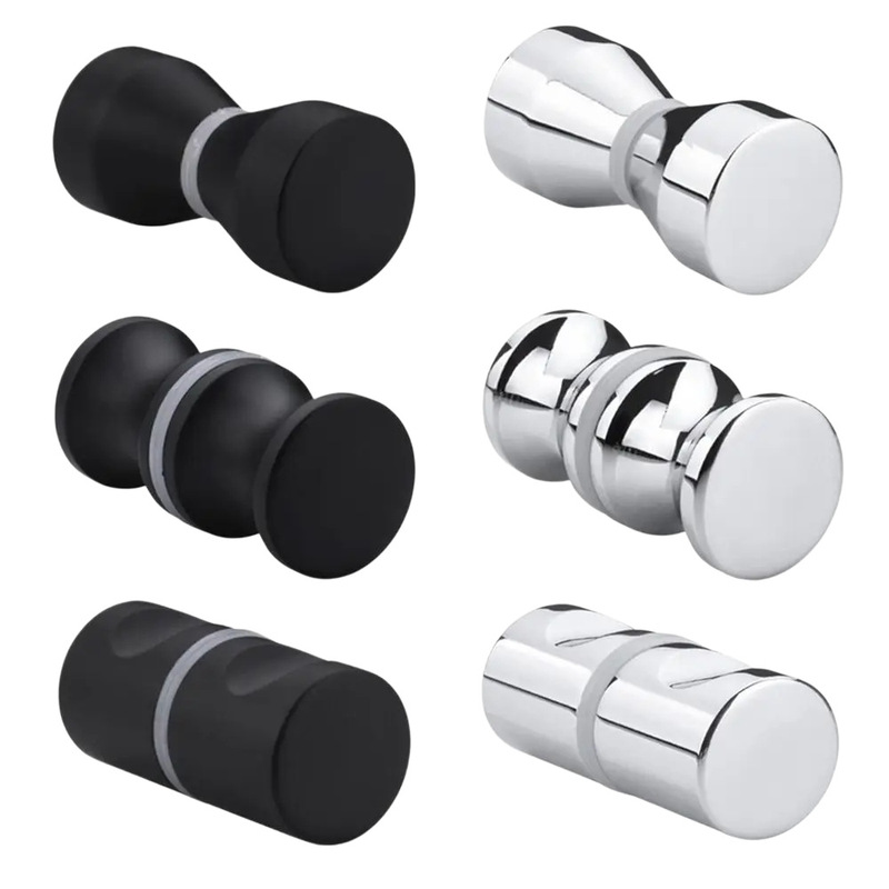 Bathroom accessories shower room glass door single hole handle solid cylindrical aluminum alloy shower room accessories small handle
