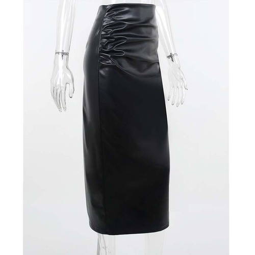 2025 Spring Sexy Leather Skirt Amazon High-Waisted Tight Bodycon Skirt Luxury Women's Clothing