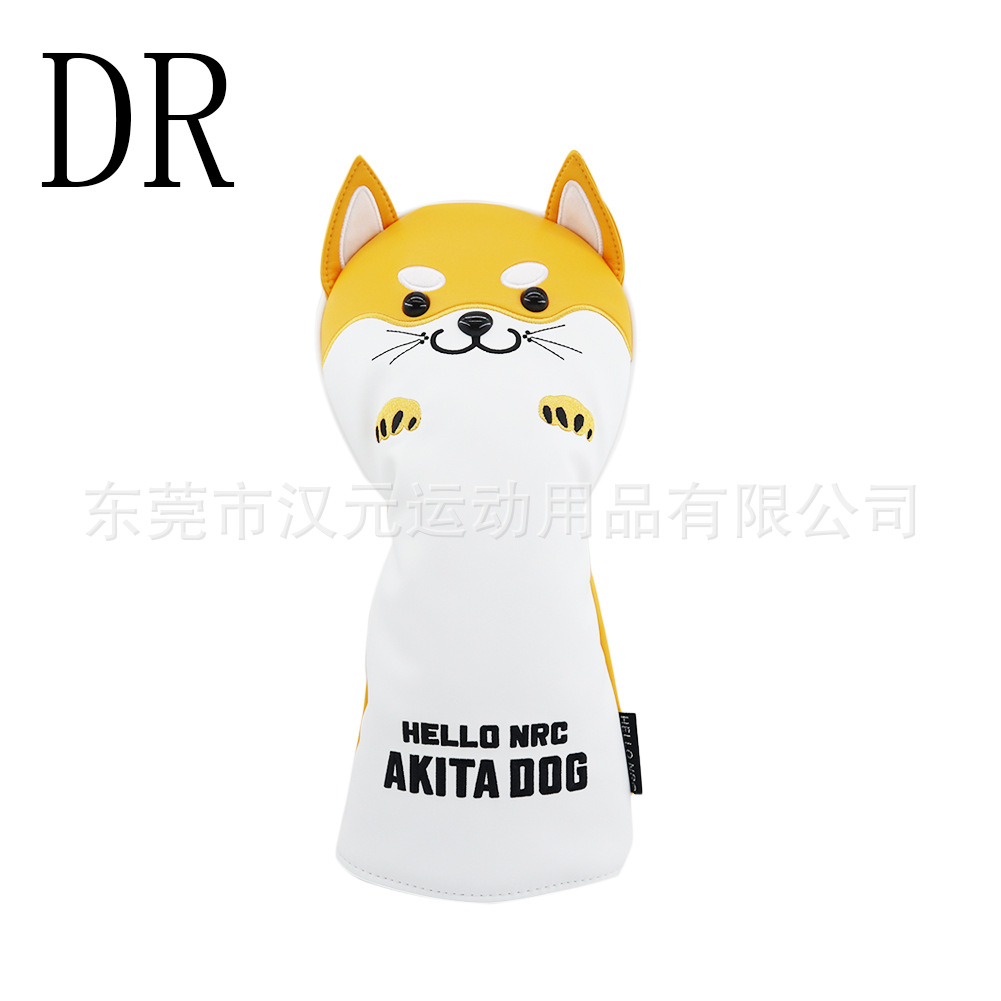 Nuevo Golf Club cubierta de madera cubierta del club cabeza de bola cubierta protectora impermeable pu Shiba inu lindo animal