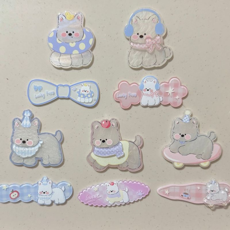 新しいカラフルな二層ウエストハイランド子犬アクリルアクセサリー弓水滴ジュエリー DIY 手作り材料|undefined