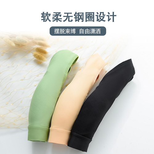 Glossy seamless underwear for women, thin, large breasts, small breasts, no rims, anti-sagging sports bra, large size bra