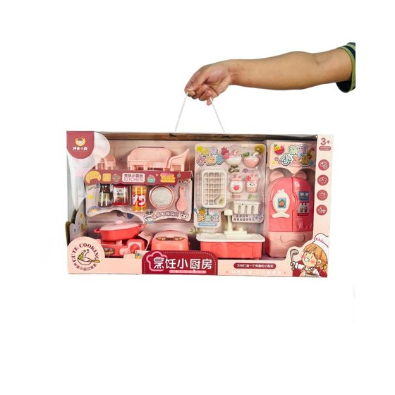 Large children's kitchen play house cooking kitchenware suit gift box institutional gift girl educational toys wholesale