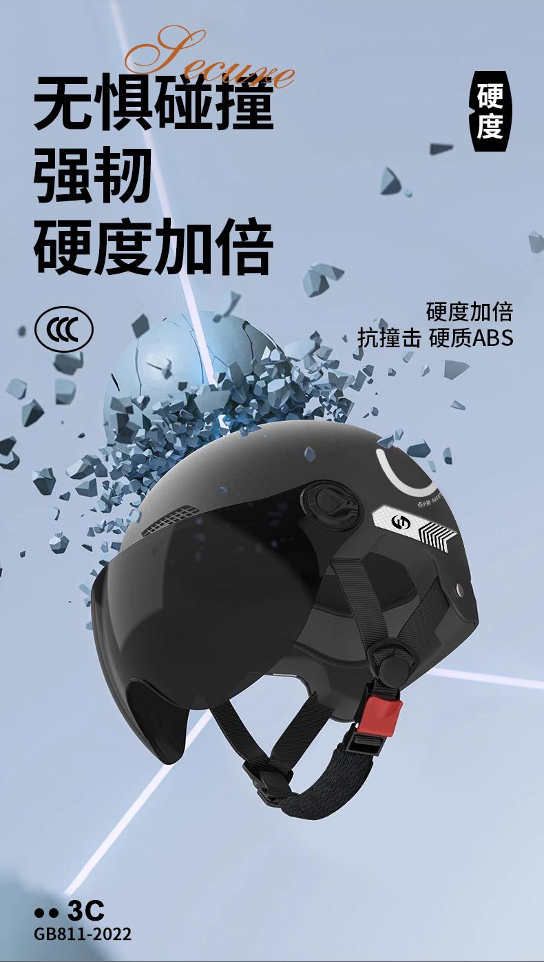 Suitable for 3C Certified Electric Motorcycle Helmets, New National Standard Men's and Women's Class a Safety Helmets, Summer Sun Protection Half Helmets 4