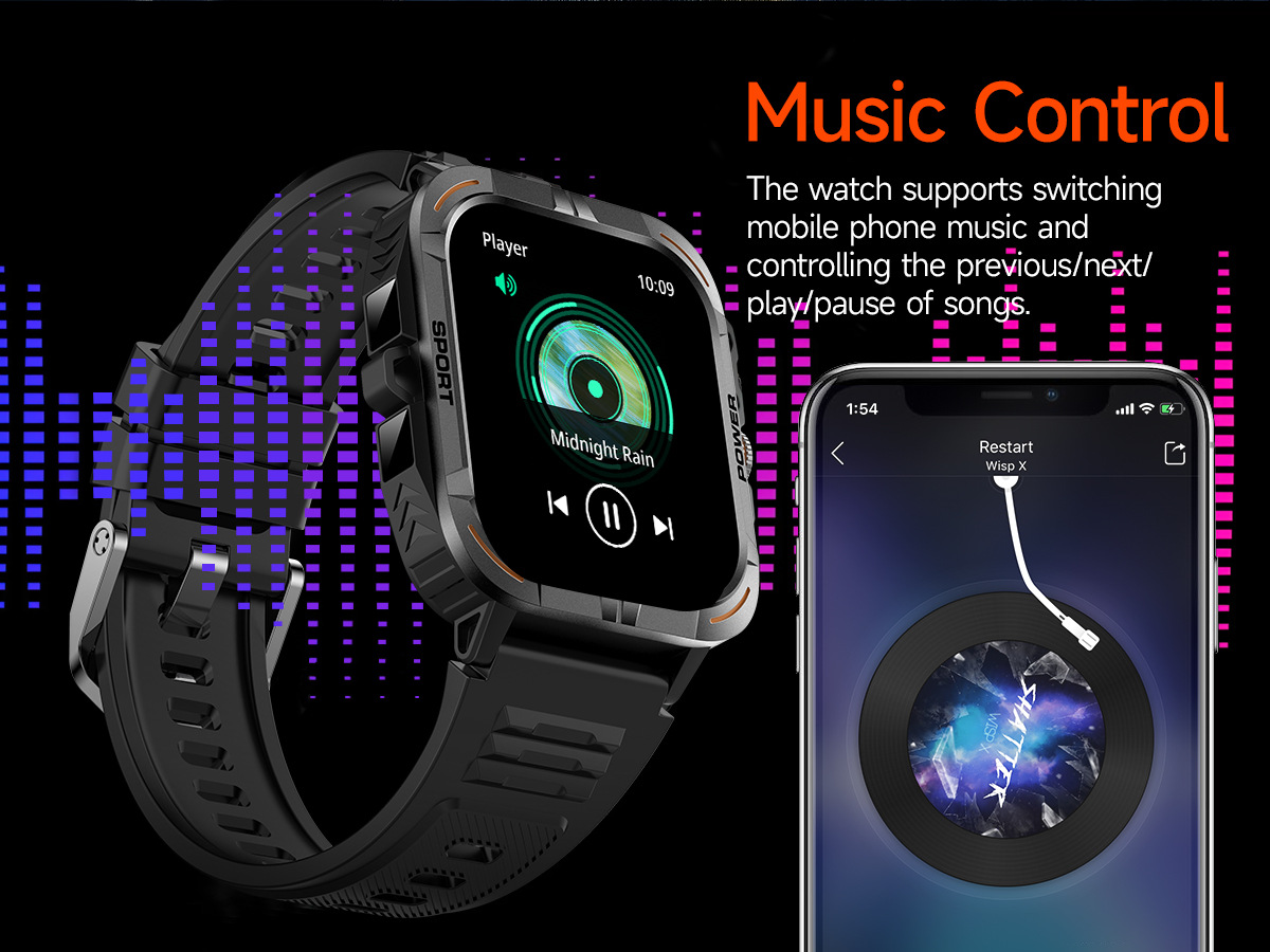 Montre connectée outdoor avec écran tactile AMOLED 1,97 pouce, Bluetooth, appels et lampe torche._voghion.com