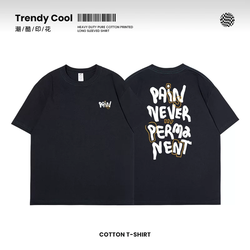 เสื้อยืดผ้าฝ้ายสองหน้า หน้าร้อน ยูนิเซ็กซ์ อ oversize แขนสั้น นุ่มสบาย