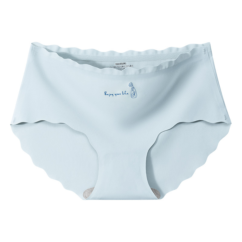Hielo de seda sin costuras antibacteriano algodón entrepierna niña nueva cintura media verano pantalones finos transpirables bragas de mujer