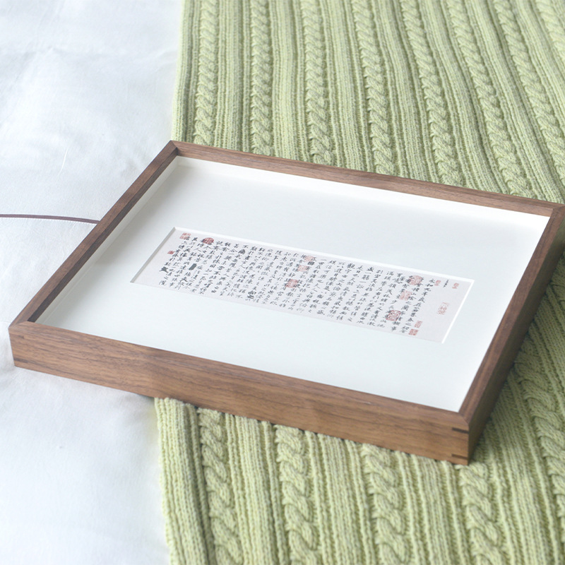 黑胡桃加厚畫框立體標本中空相框裝裱實木框diy打印照片掛牆