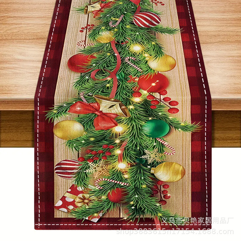 Amazonクロスボーダー新しいクリスマステーブルフラグ工場直販冬雪だるまサンタクロースプリントプレースマット|undefined