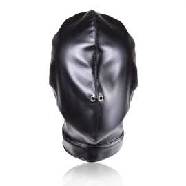 厂家直供成人用品皮革面罩全包头套罩 情趣女用器具情趣套头玩具