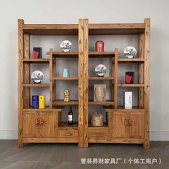 古いニレの古木ディスプレイラック、無垢材ディスプレイラック、リビングルーム玄関ディスプレイラック、ティールーム収納ラック、Duobaoge本棚デポジット