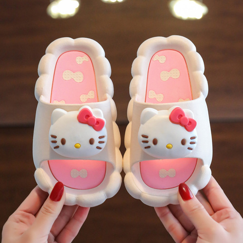 Sanrio children's slippers for summer girls cute big-eared dog hellokitty indoor bath non-slip girls' slippers