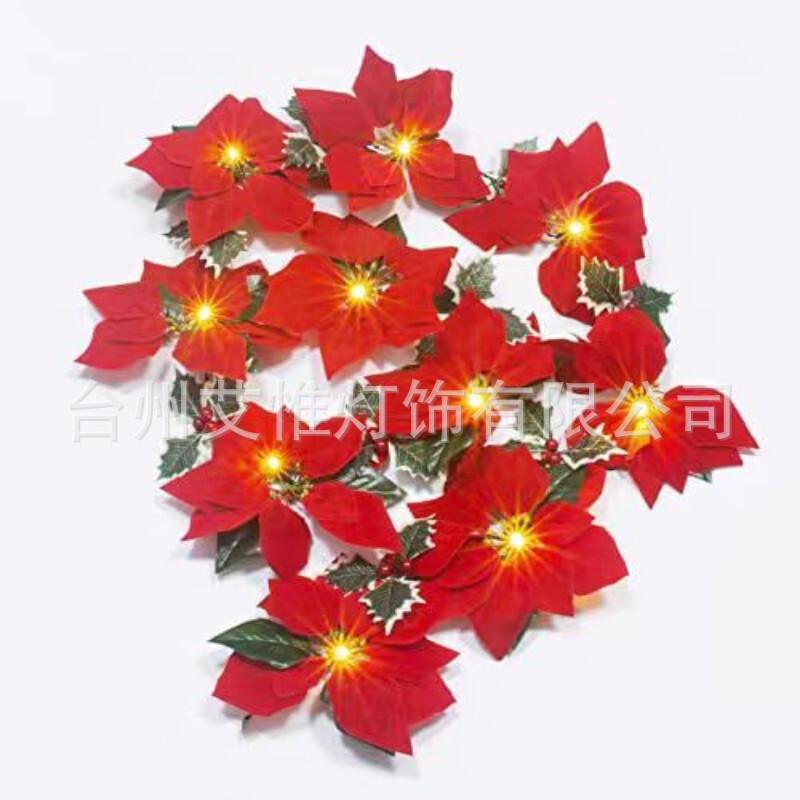 New Amazon Led Christmas Poinsettia Light String Red Flower Red Fruit Decorative Light Christmas Garland Holiday Lights New Amazon Led Christmas Poinsettia Light String Red Flower Red Fruit Decorative Light Christmas Garland Holiday Lights