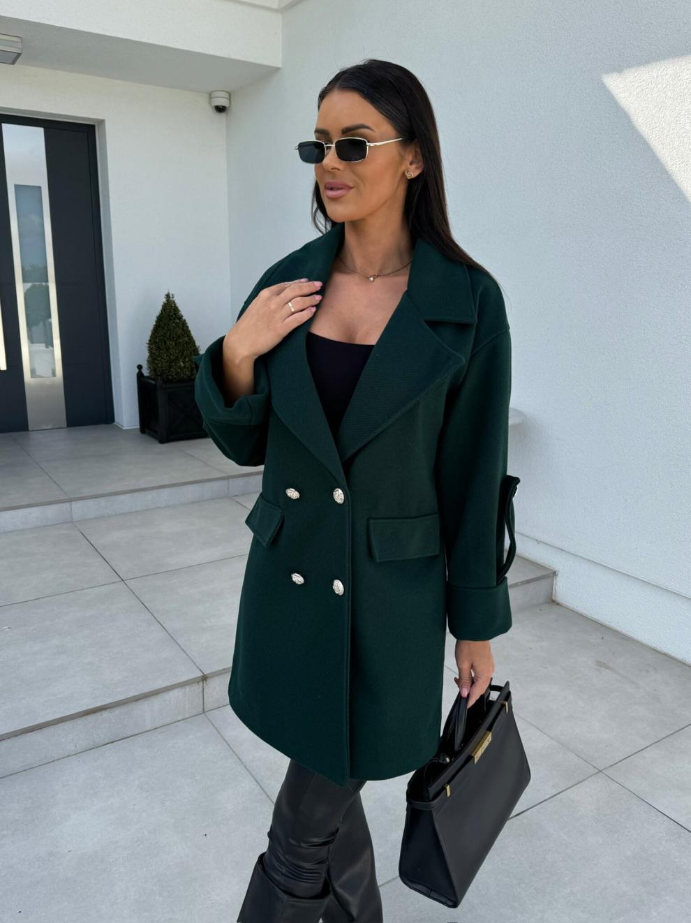 Women's Clothing New solid color H type suit collar woolen coat_voghion.com