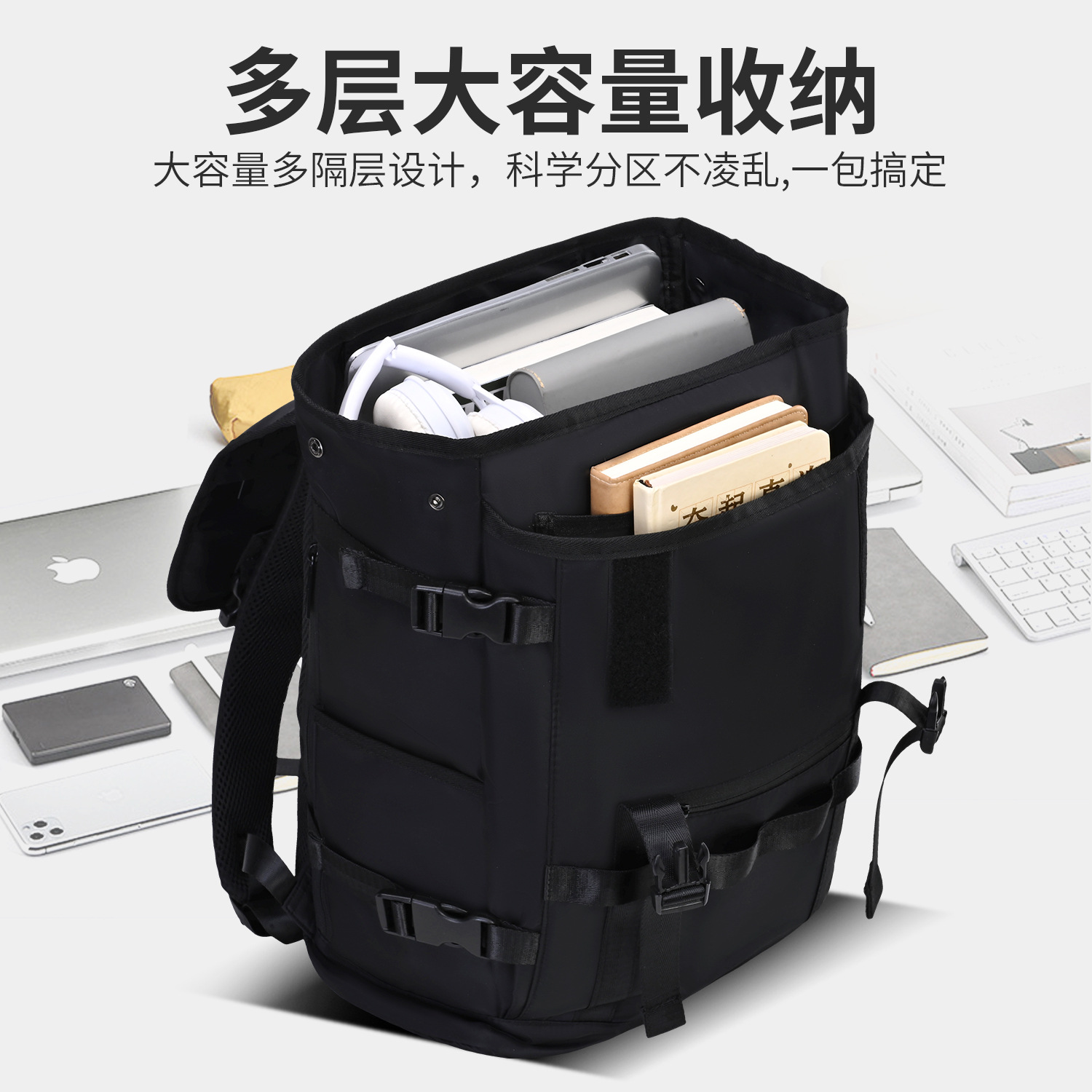 2025 nuevo tipo de mochila universitaria para estudiantes de secundaria y secundaria, mochila informática de viaje de gran capacidad, mochila image 3