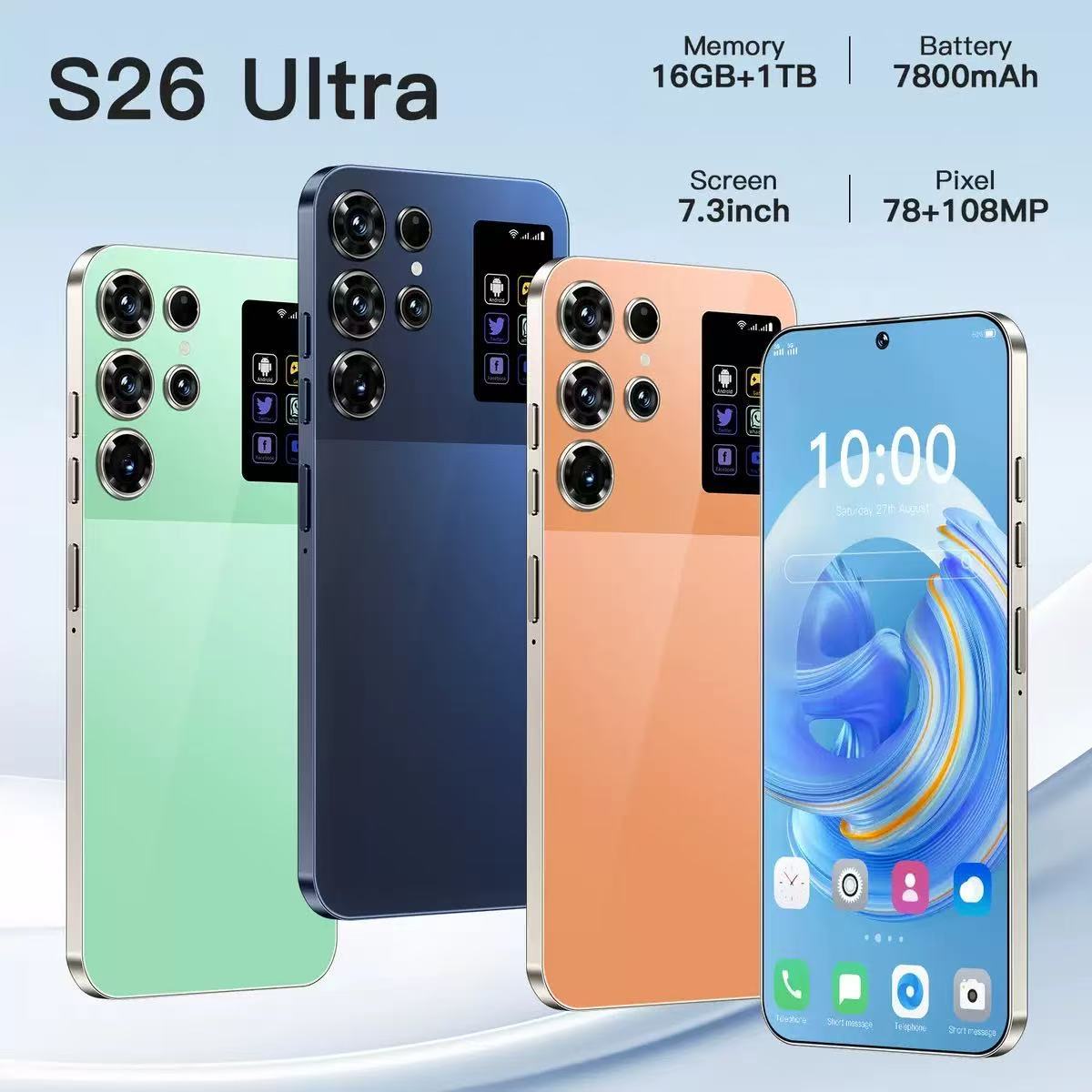 Teléfono Inteligente Android S26 Ultra 16+1TB 7.3 Pulgadas con Doble SIM y Reconocimiento Facial image 1