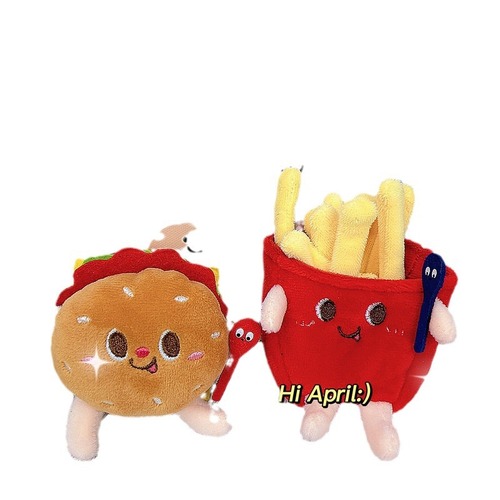 Cute Hamburger, Hot Dog, Chicken Leg, Plush Doll, Keychain Pendant, Boutique Catching Machine Doll, School Bag, Bag Pendant, Wholesale