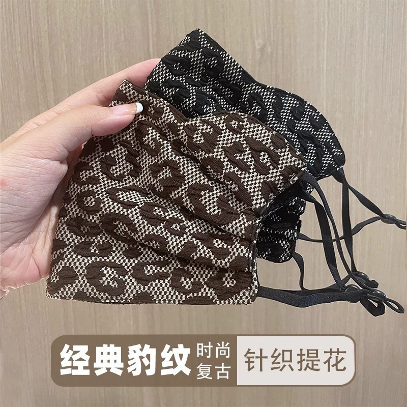 Теплая ветрозащитная маска для женщин на осень-зиму 2025, с леопардовым принтом, высококачественная, для защиты лица, на флисовой подкладке из чистого хлопка, морозостойкая, моющаяся.