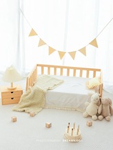 ins北欧风儿童房装饰影楼拍照道具小床阳光棚实景制作摄影背景