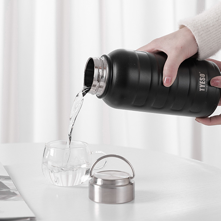 Taishuo 보온병 컵 대용량 1000ml 스포츠 주전자 남성 휴대용 스테인레스 스틸 학생 여성 애벌레 컵