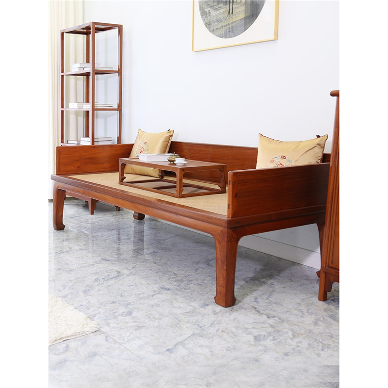 明式床榻红木罗汉床缅甸花梨全中式藤面罗美学空间家具