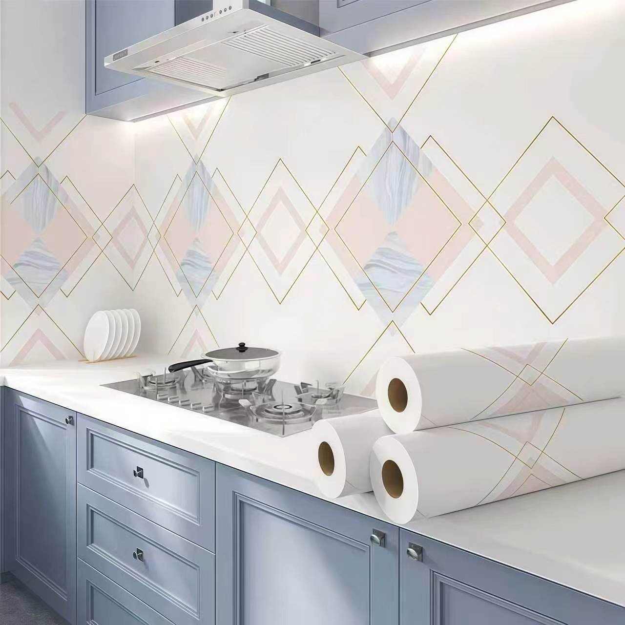 Cocina de mármol a prueba de agua a prueba de aceite pegatinas resistentes a altas temperaturas papel pintado autoadhesivo gabinete de cocina hogar a prueba de humedad estufas renovación papel pintado
