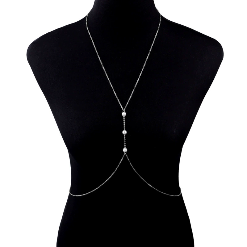 Цепочка на талию Body Chain с жемчужными акцентами, золотая или серебряная, 1–2 ряда