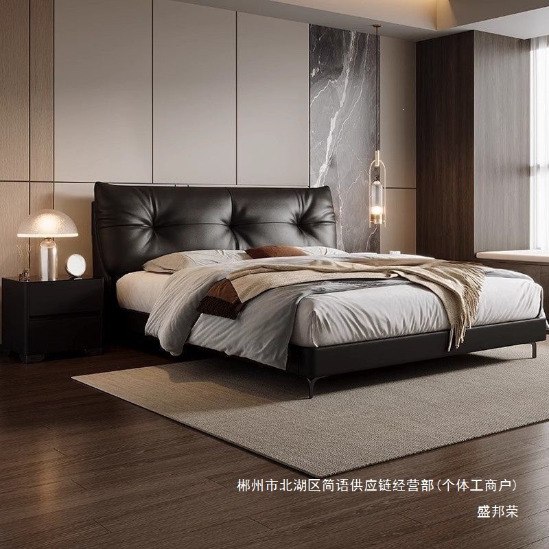 Fábrica directa italiana cama minimalista atmósfera dormitorio principal doble cama de lujo moderna simple 2026 nueva cama individual Otros